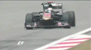 F1 Car Loses Wheel on Track