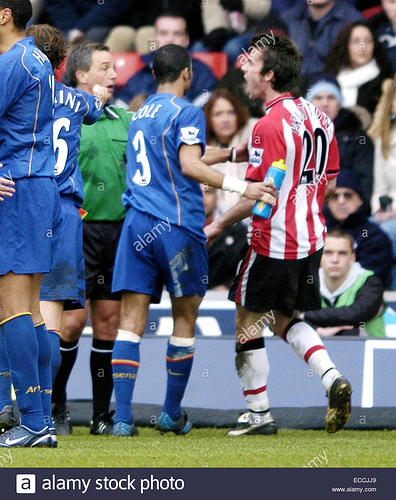 SOUTHAMPTON V ARSENAL DAVID PRUTTON IS SENT OFF Stock Photo